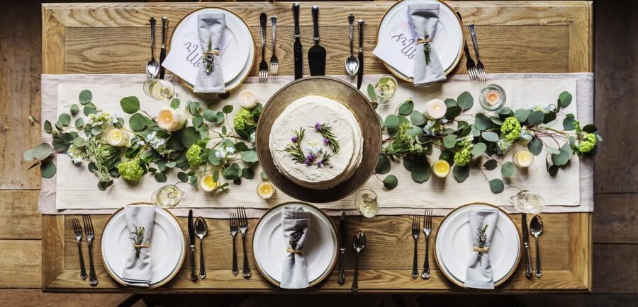 champagne, decoration, dining, dining table, dish, event, fancy, flower background, nature, flower, lunch, meal, flower wallpaper, party, beautiful flowers, present, restaurant, seats, service, setting, silverware, supper, table, tableware, wine, wooden table